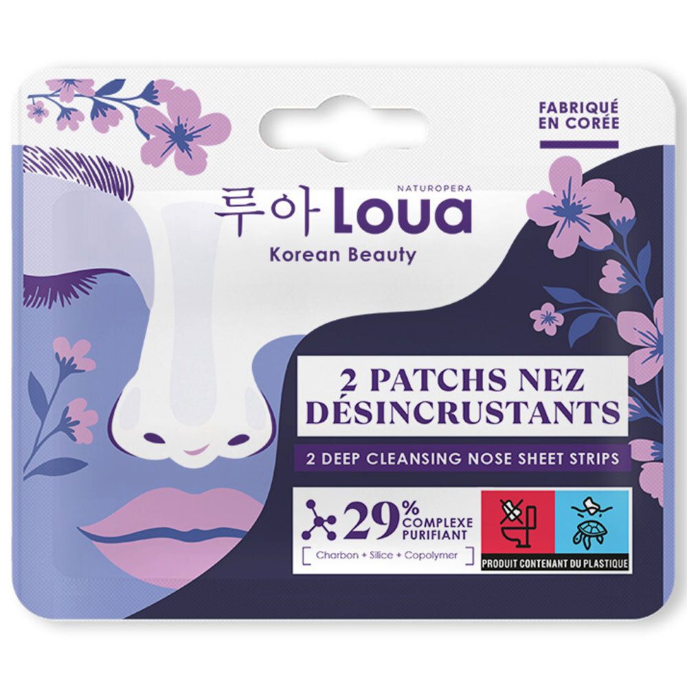 Pack de 2 patchs nez désincrustants de Loua Korean Beauty.
