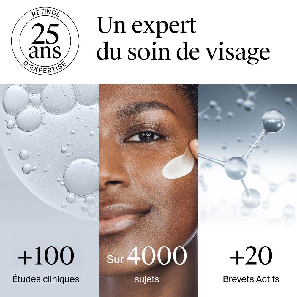 Neutrogena Retinol Boost Sérum : "25 ans d'expertise". "Plus de 100 études cliniques".