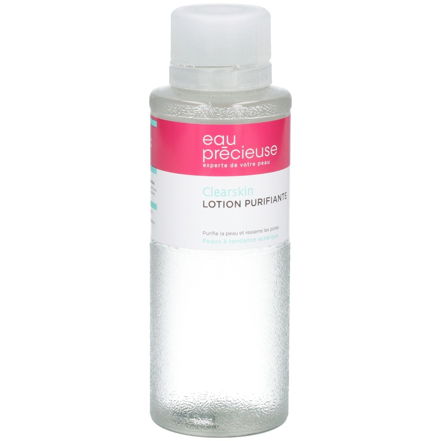 Eau Précieuse ClearSkin Lotion Purifiante : flacon de lotion clarifiante pour le visage.