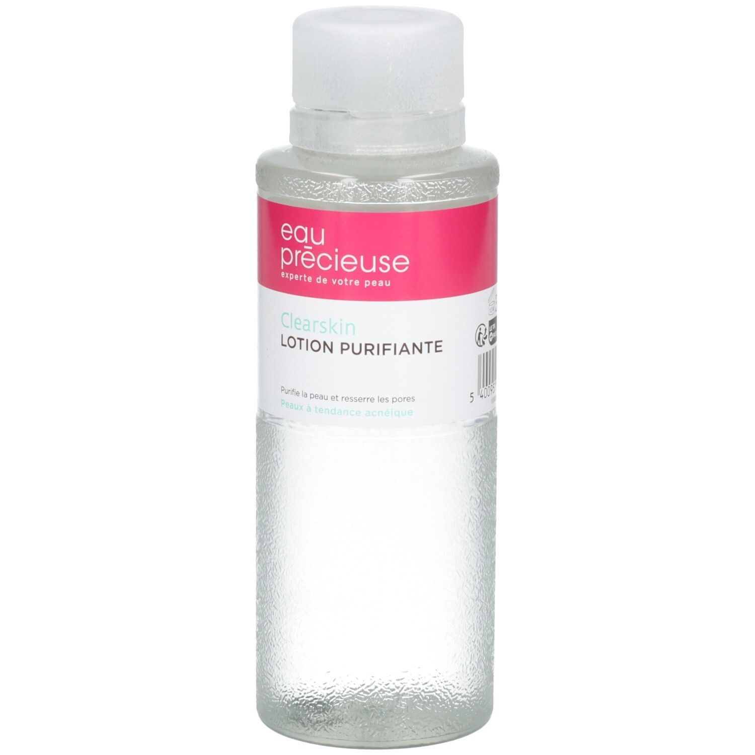 Eau Précieuse ClearSkin Lotion Purifiante : flacon de lotion clarifiante pour le visage.