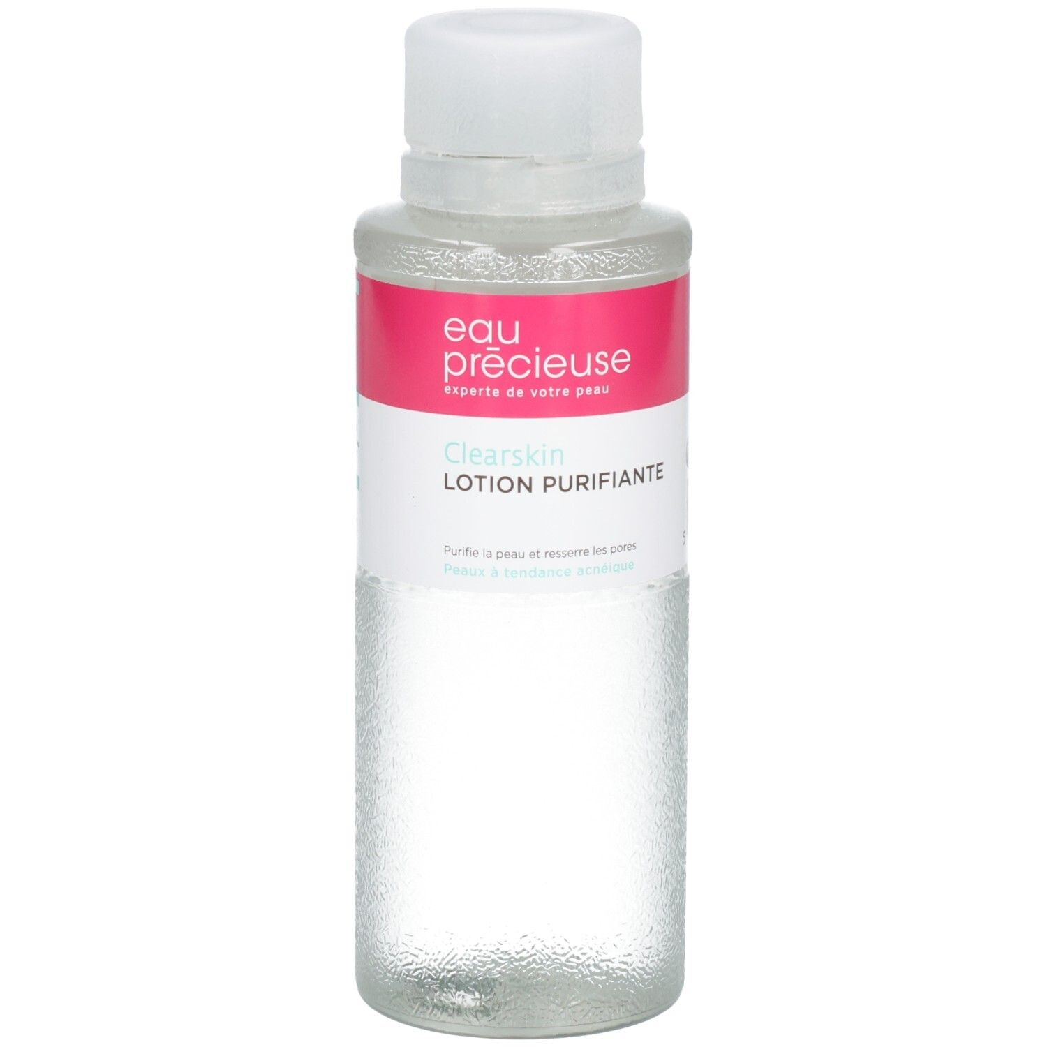 Eau Précieuse ClearSkin Lotion Purifiante : flacon de lotion clarifiante pour le visage.