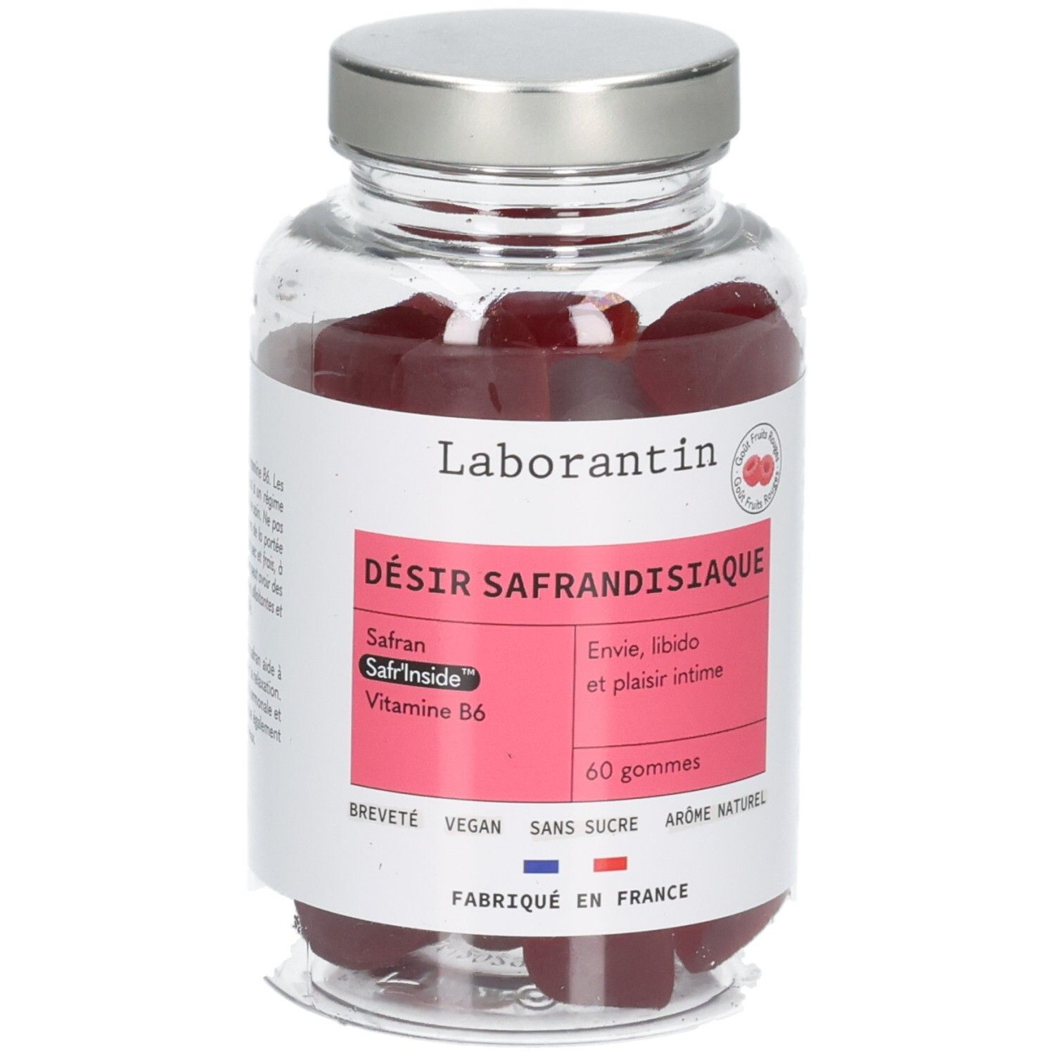 Flacon de 60 gummies Laborantin Désir Safrandisiaque.