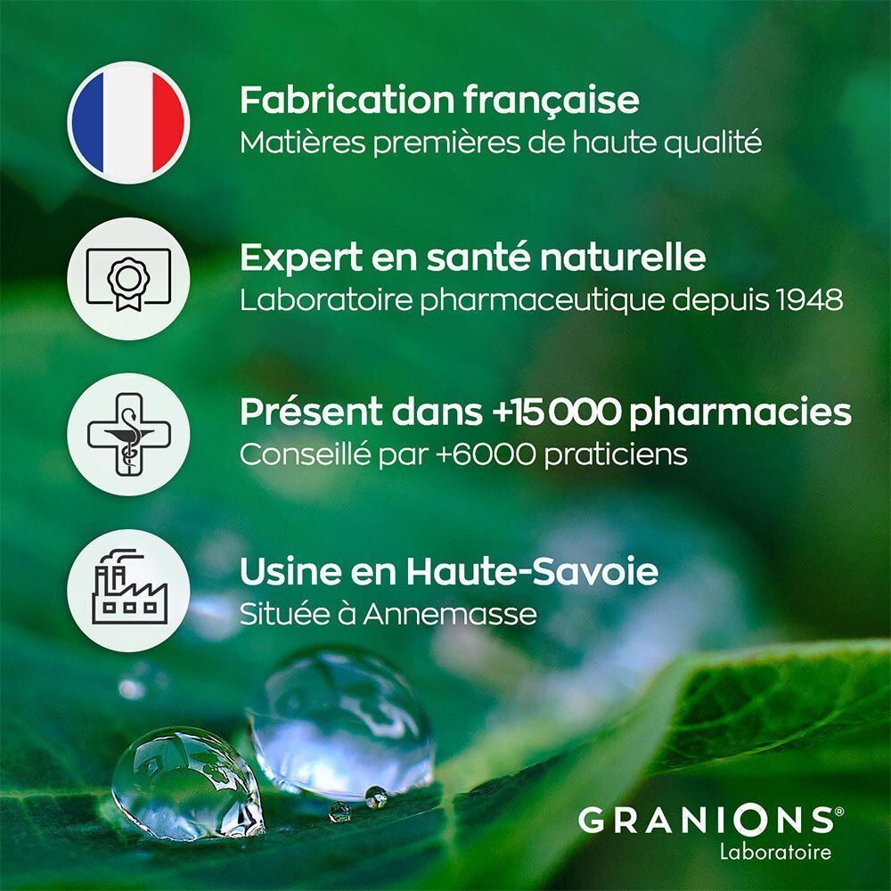 Icônes de fabrication française et de santé naturelle par GRANIONS Laboratoire.