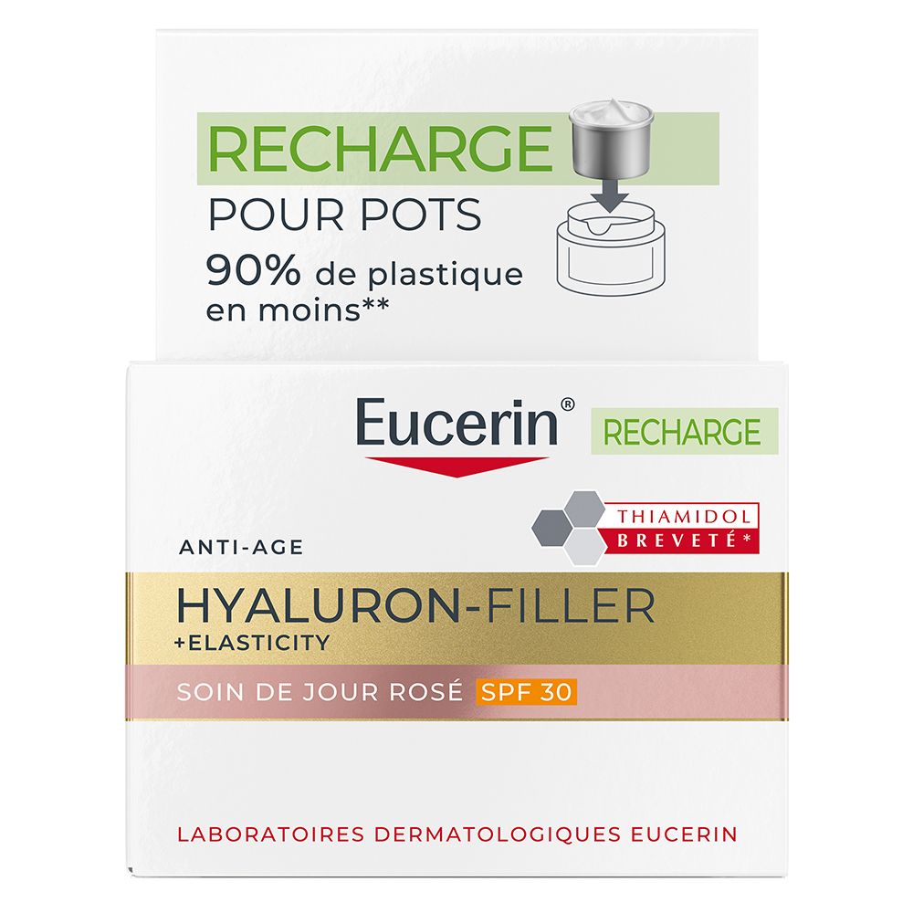 Eucerin Hyaluron-Filler + Elasticity Soin de Jour Rosé SPF 30 boîte extérieure.
