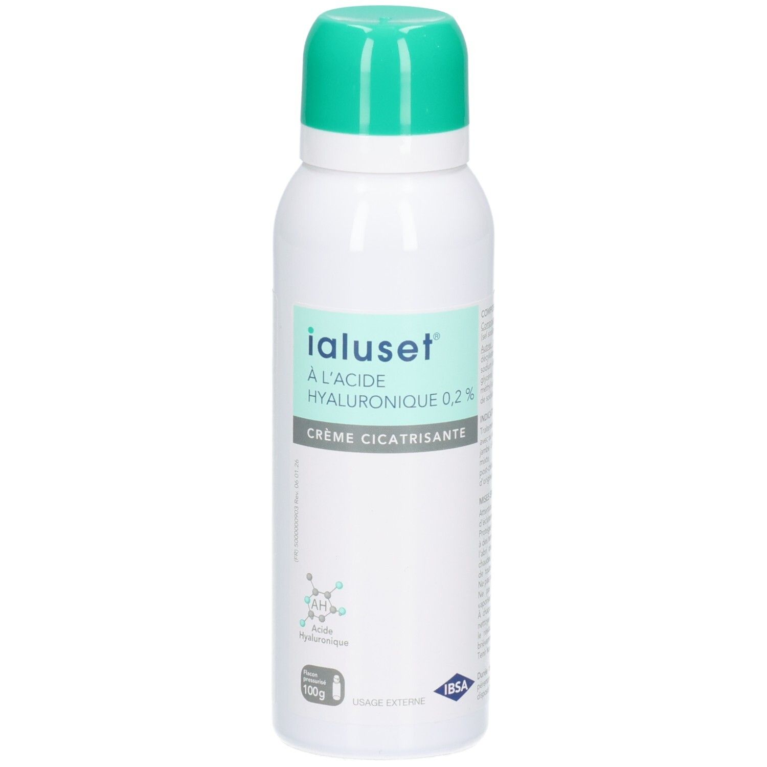 Ialuset crème à l'acide hyaluronique 0,2%, flacon pressurisé 100g.