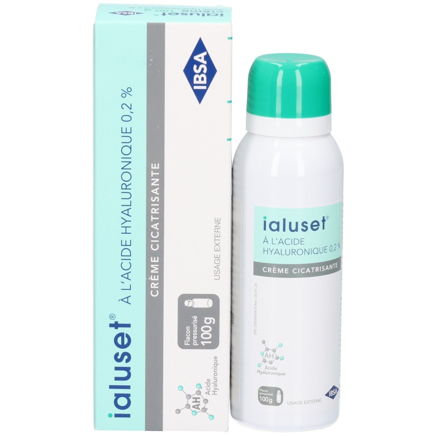 Ialuset crème acide hyaluronique 0,2%, 100g, avec boîte.