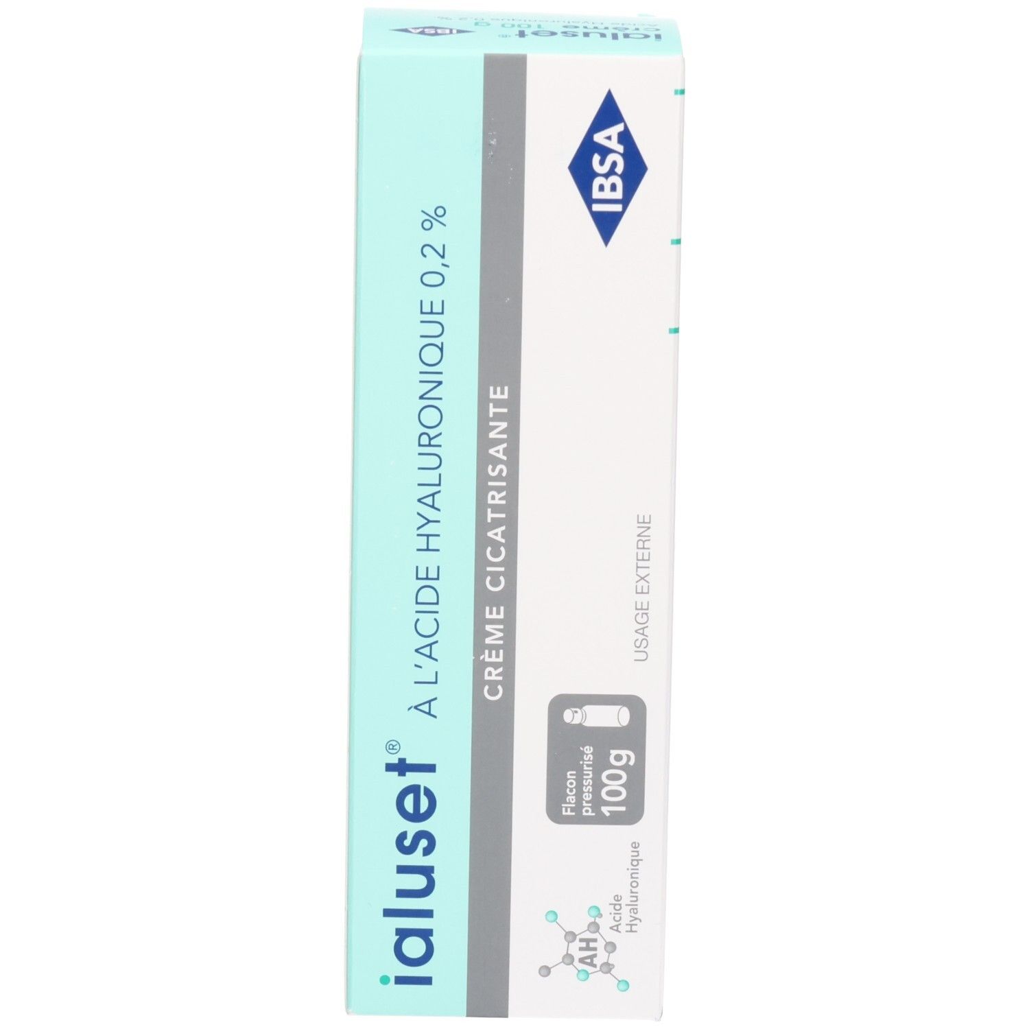 Ialuset crème acide hyaluronique 0,2%, 100g, boîte.