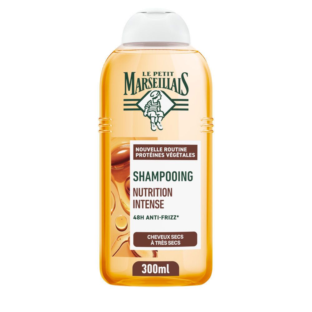 Bouteille de Le Petit Marseillais Shampooing Nutrition Intense, 300ml. Pour cheveux secs.