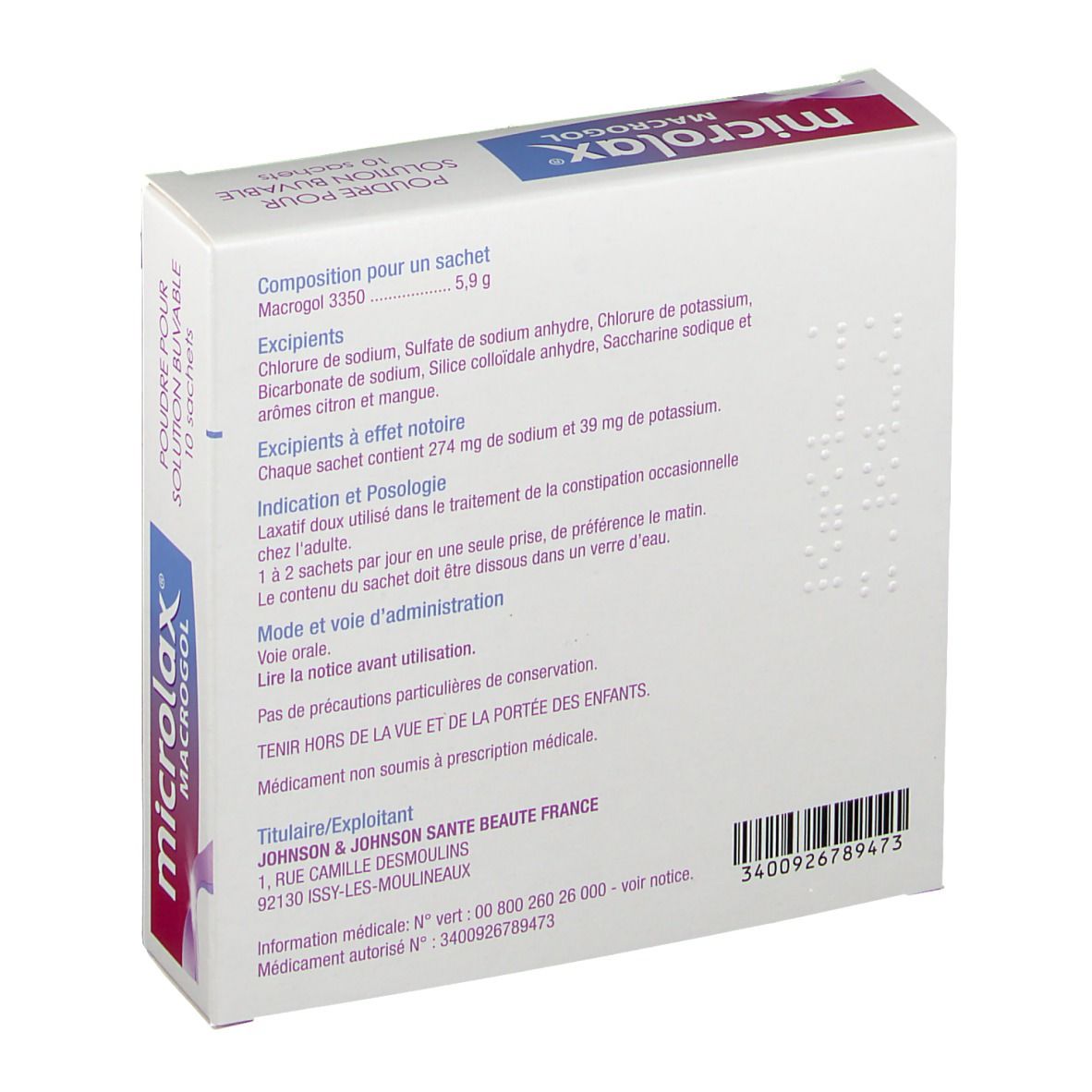 meSoigner - Microlax Macrogol 5,9 G, Poudre Pour Solution Buvable