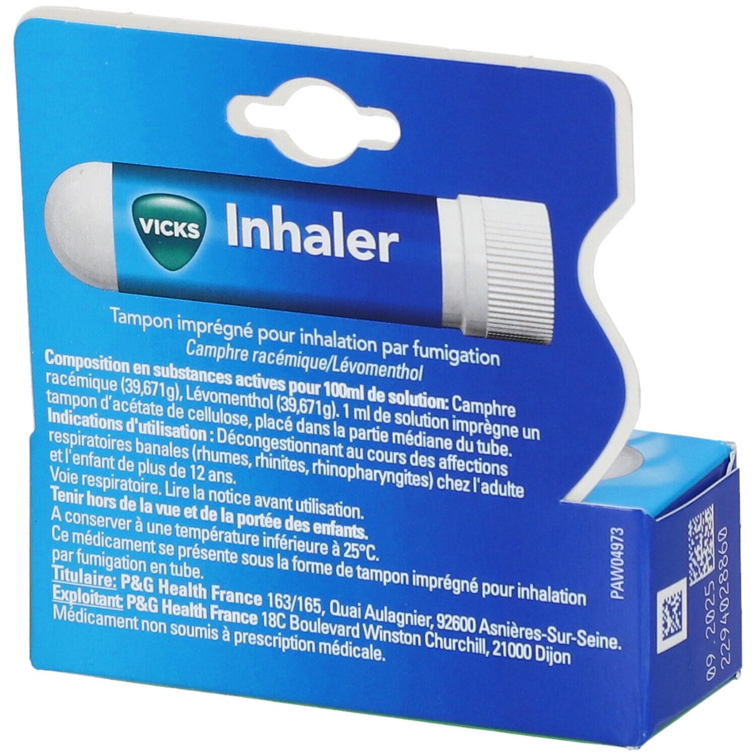 Vicks Inhaler Tampon Imprégné Pour Inhalation Par Fumigation - Pharmacie en  ligne