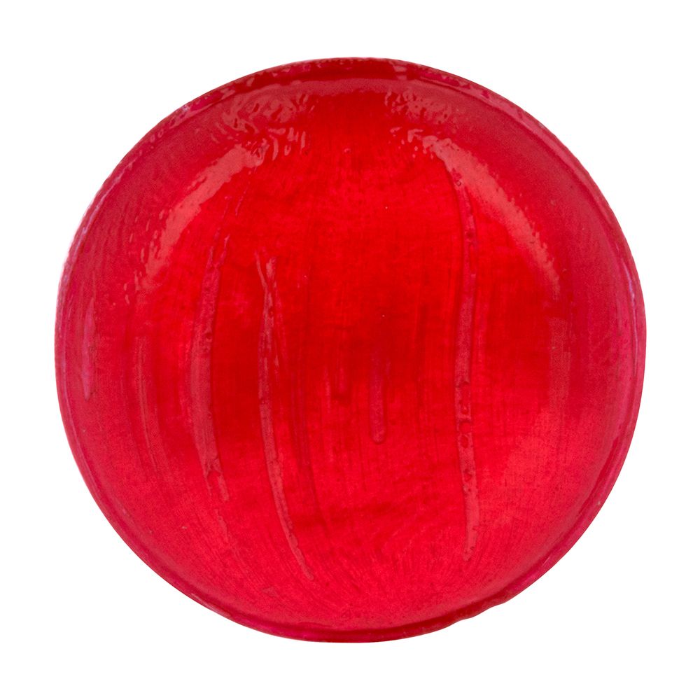 Pastille Drill rouge, ronde. Gros plan.