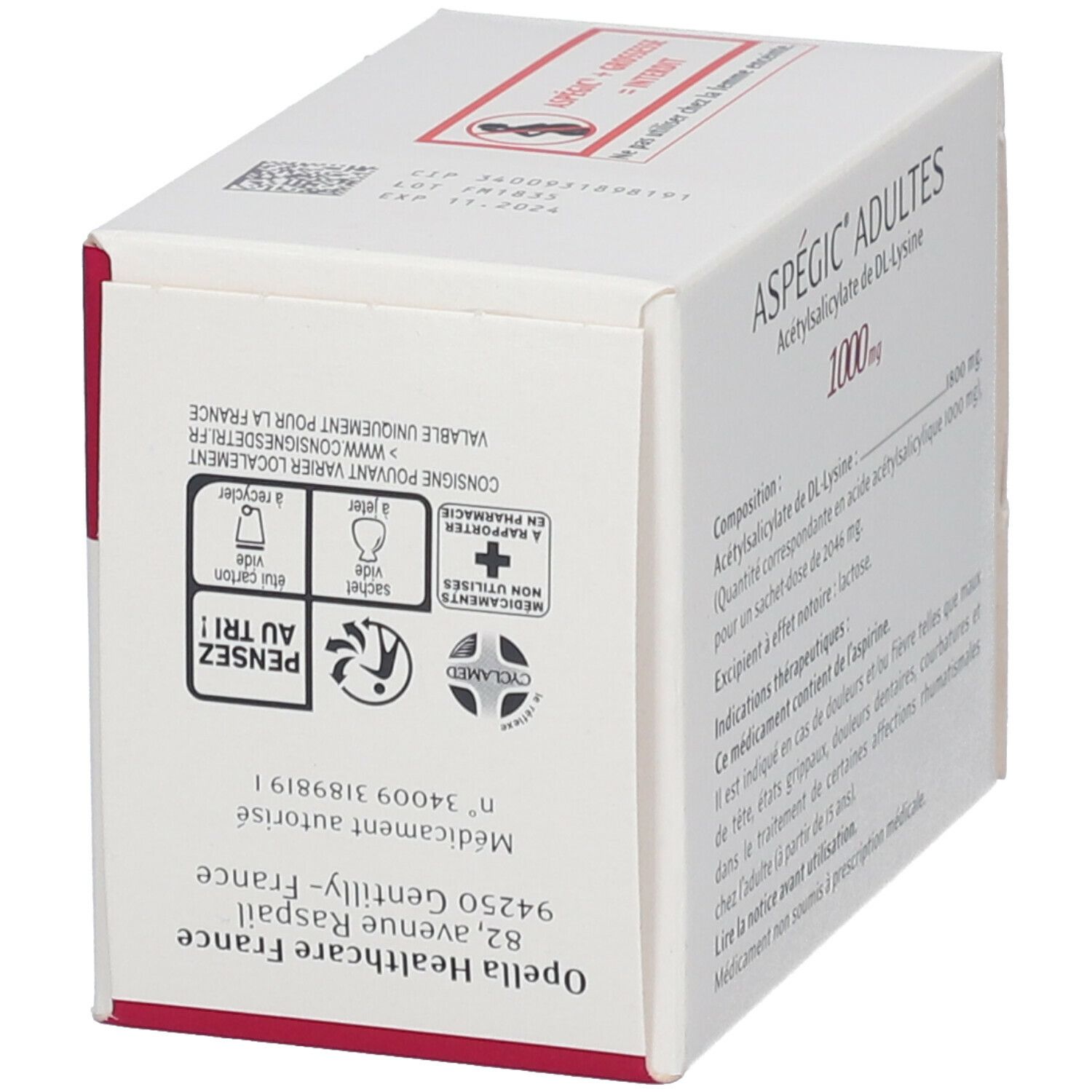 Aspégic® Adultes 1000 mg