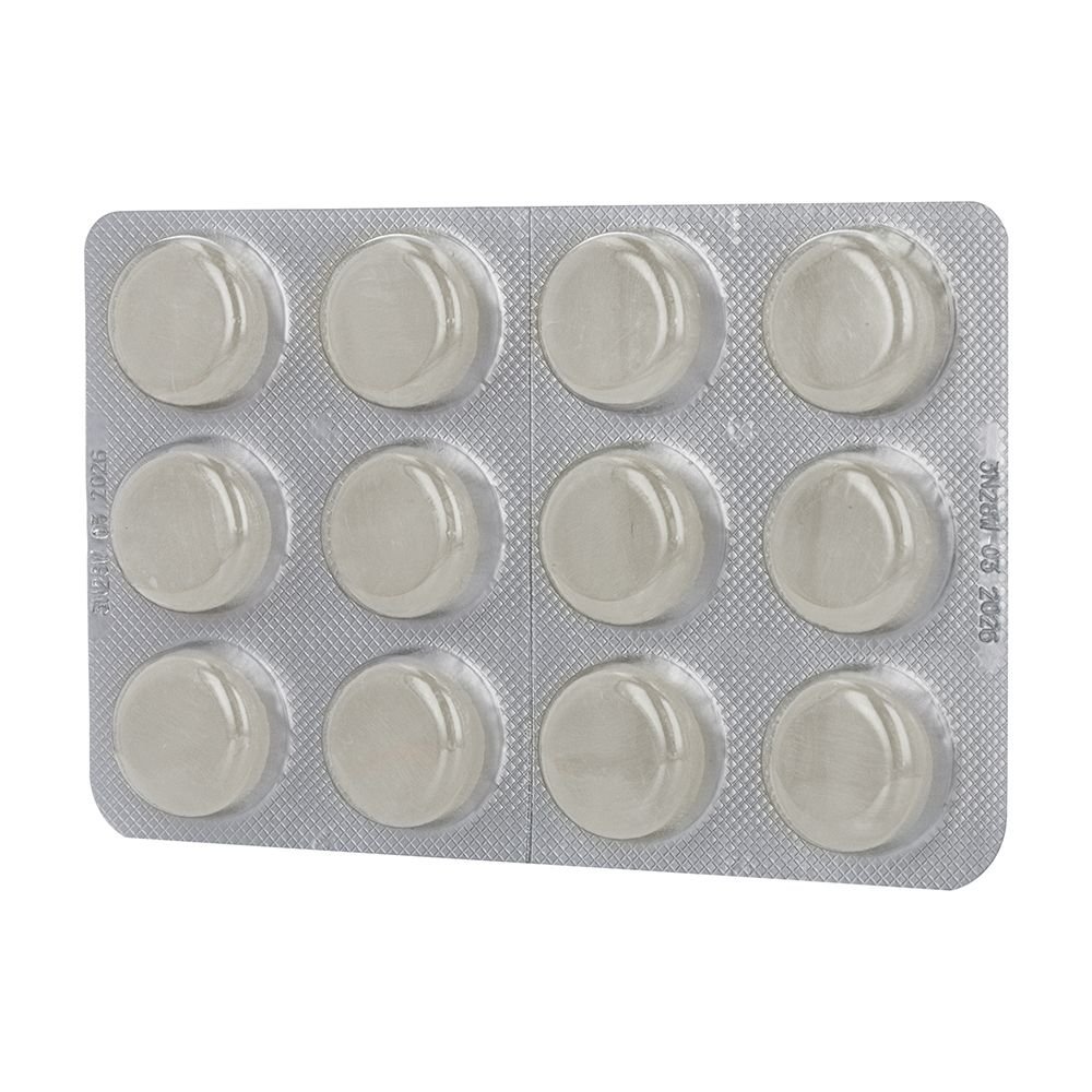 Plaquette de 12 pastilles Drill rondes et blanches. Chaque pastille dans un alvéole.