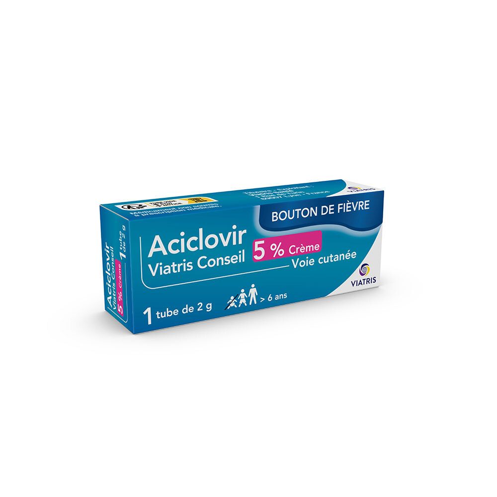 Boîte bleue et blanche avec nom du produit et 5% crème. 1 tube de 2g. Pour enfants de +6 ans.