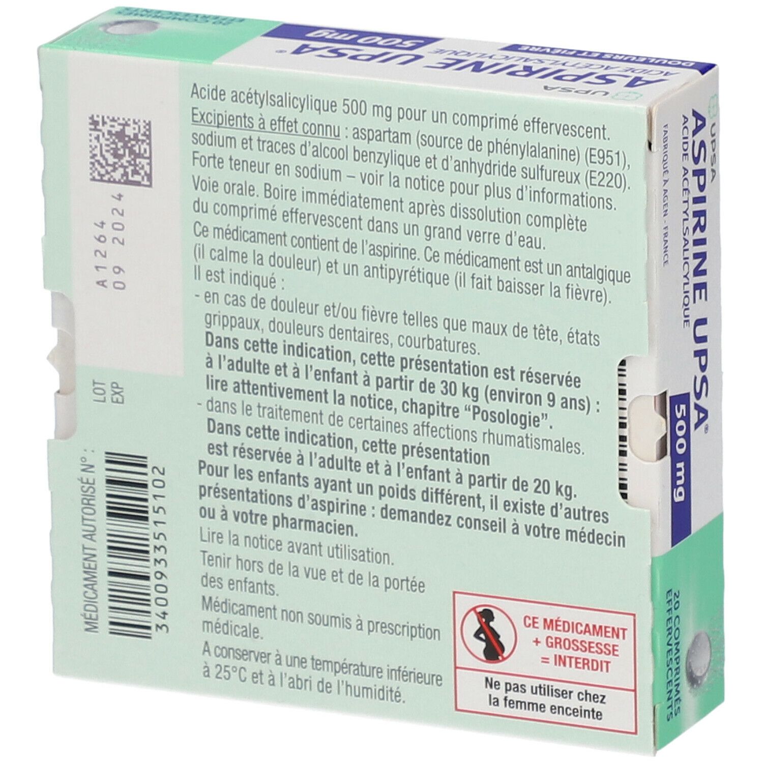 Aspirine Upsa® 500 mg