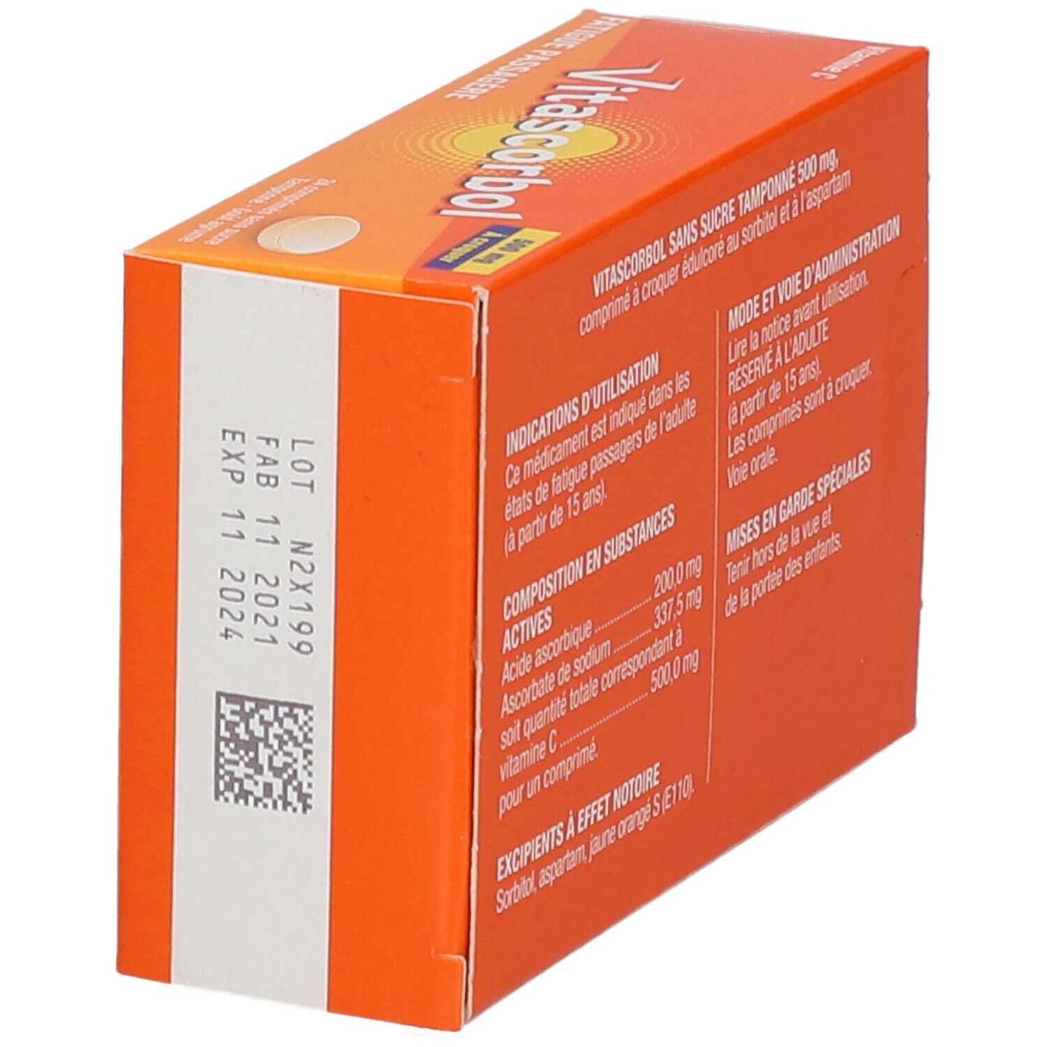 VITASCORBOL sans sucre tamponne 500 mg, comprimé à croquer