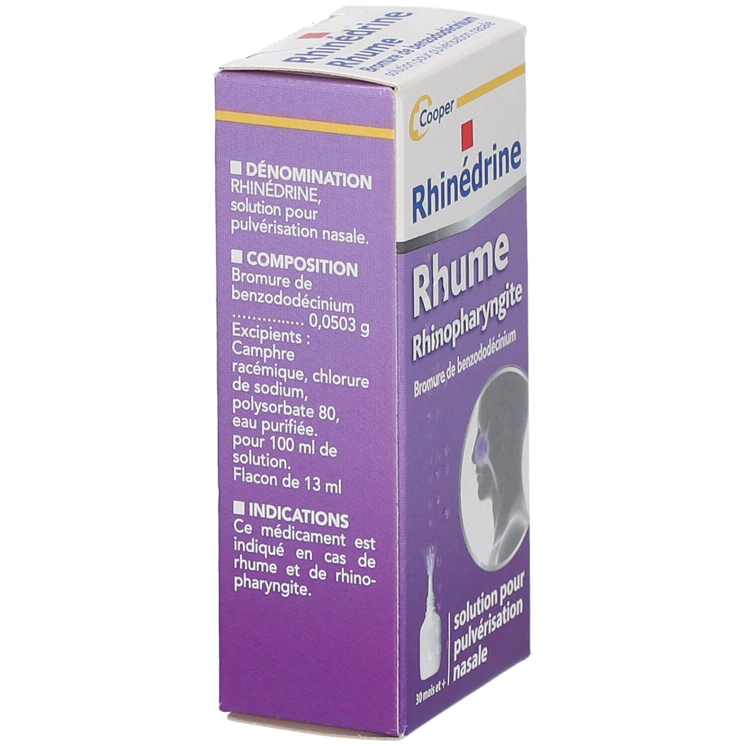 RHINEDRINE - Rhume - Rhinopharyngite - Solution pour pulvérisation nasale - Flacon 13ml
