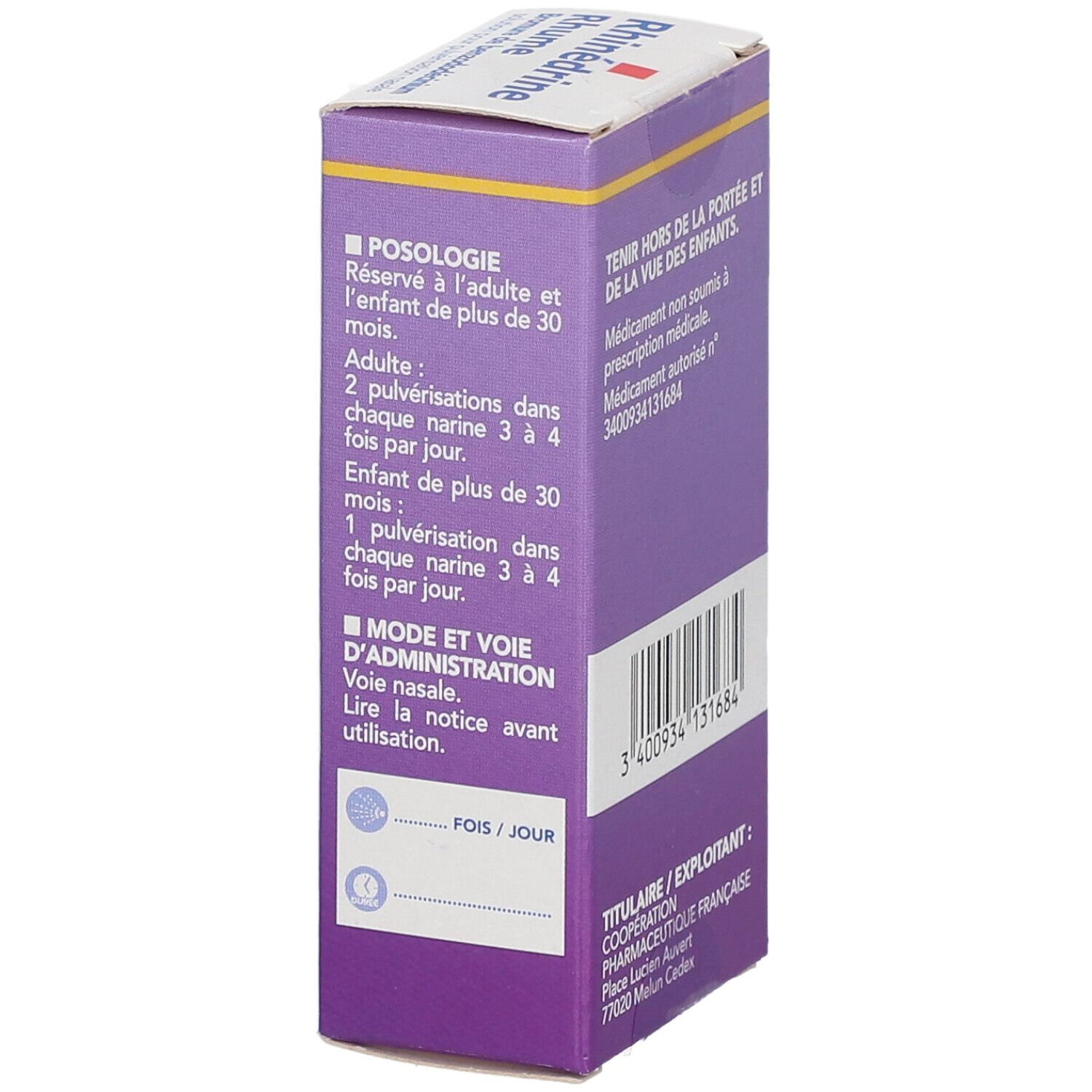RHINEDRINE - Rhume - Rhinopharyngite - Solution pour pulvérisation nasale - Flacon 13ml