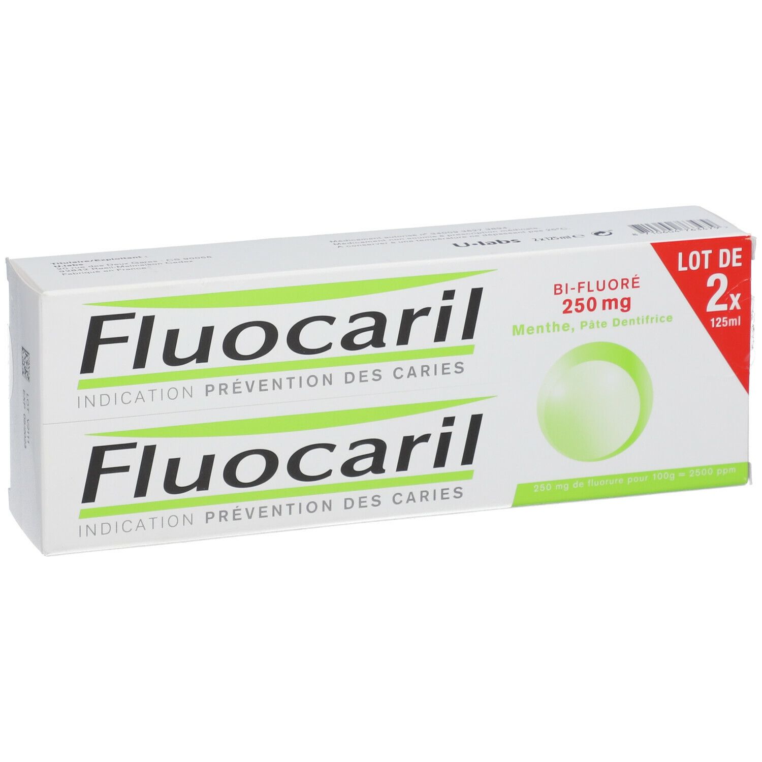 Fluocaril Bi-Fluoré 250 mg Pâte Dentifrice Menthe
