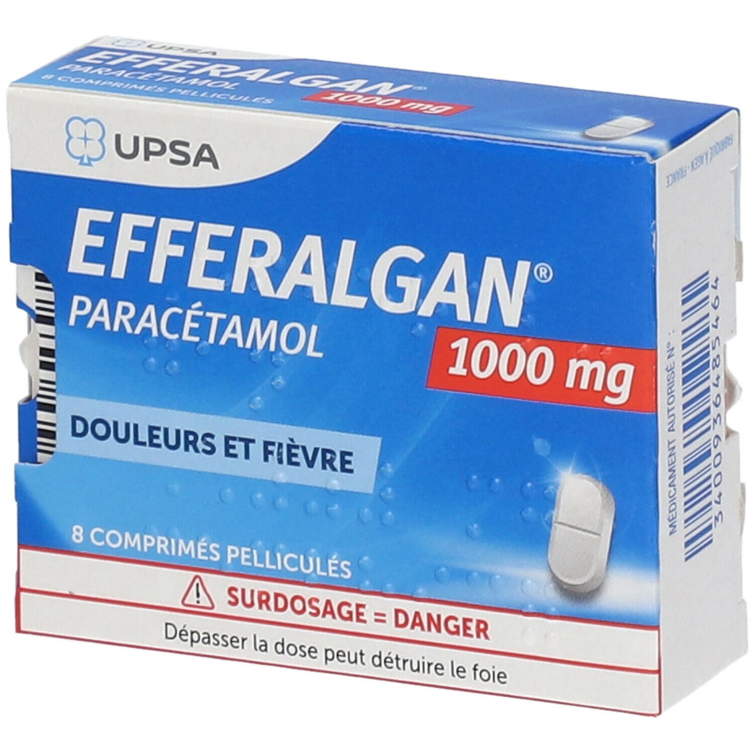 EFFERALGAN 1000mg, comprimé pelliculé