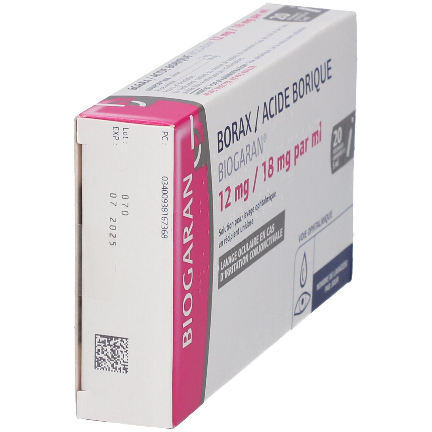 Borax/Acide Borique Biogaran® 12 mg/18 mg/mL