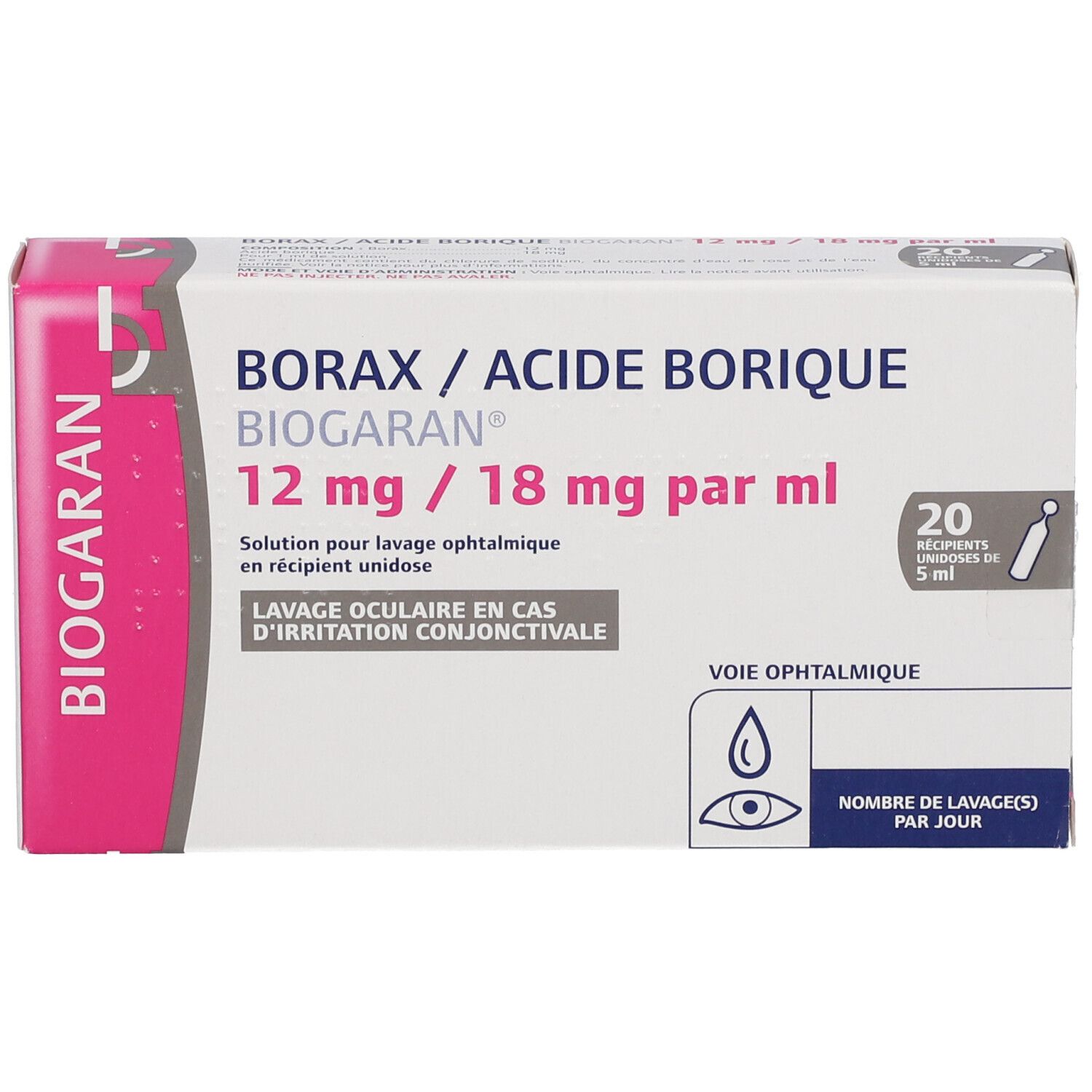 Borax/Acide Borique Biogaran® 12 mg/18 mg/mL