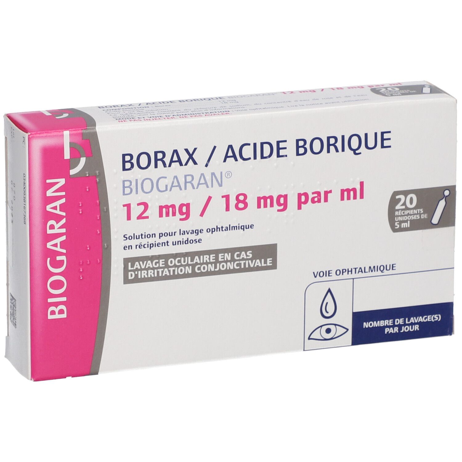 Borax/Acide Borique Biogaran® 12 mg/18 mg/mL