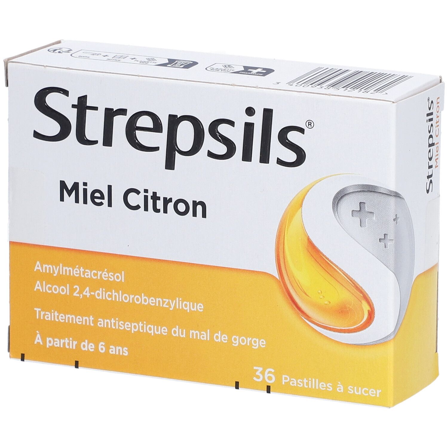 Strepsils Miel Citron Mal De Gorge Pastille A Sucer, Boite de 24