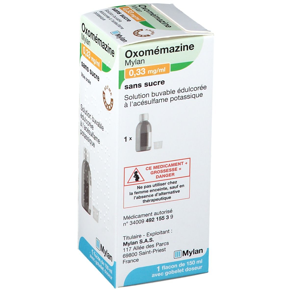 Oxomémazine s/s Mylan 0,33 mg/ml