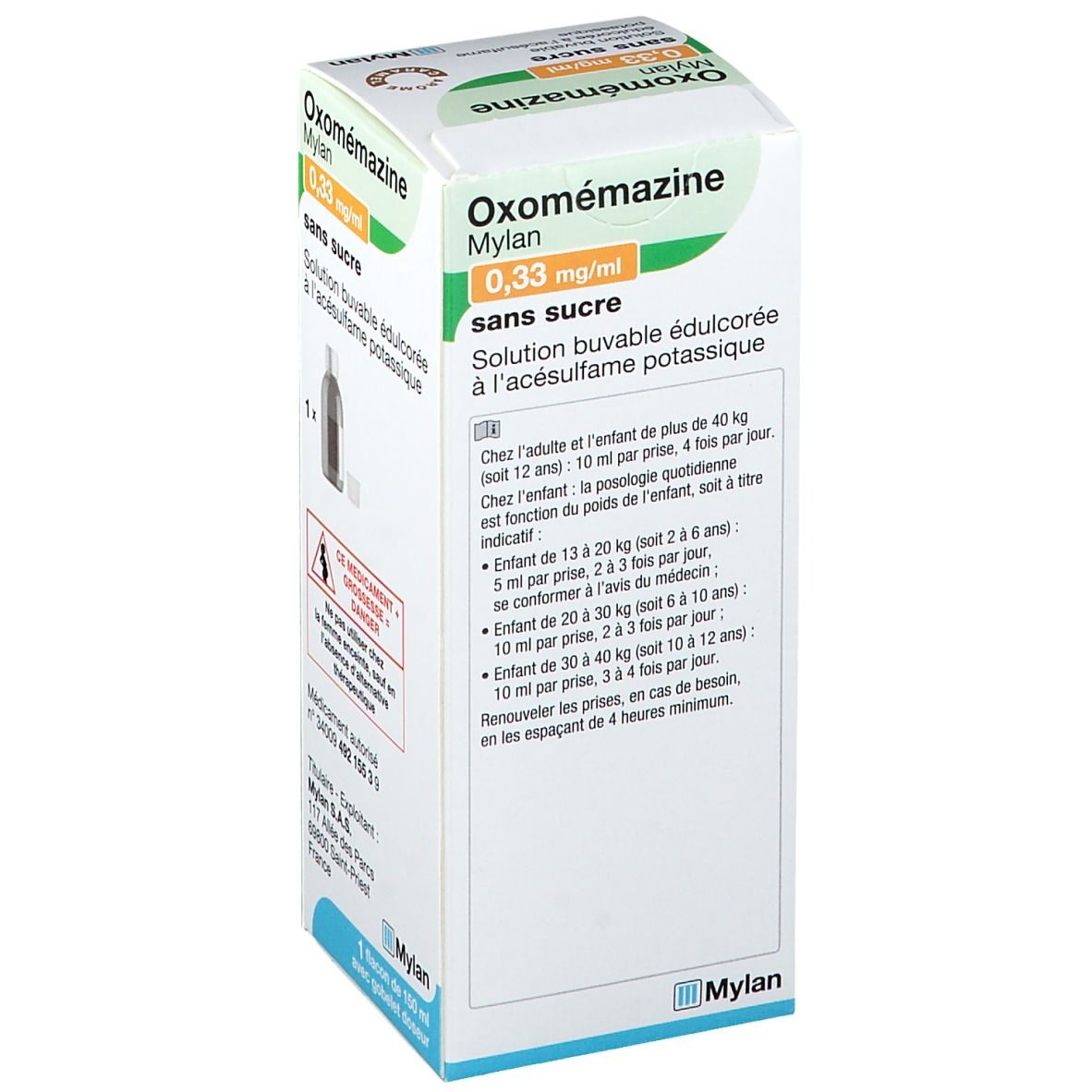 Oxomémazine s/s Mylan 0,33 mg/ml