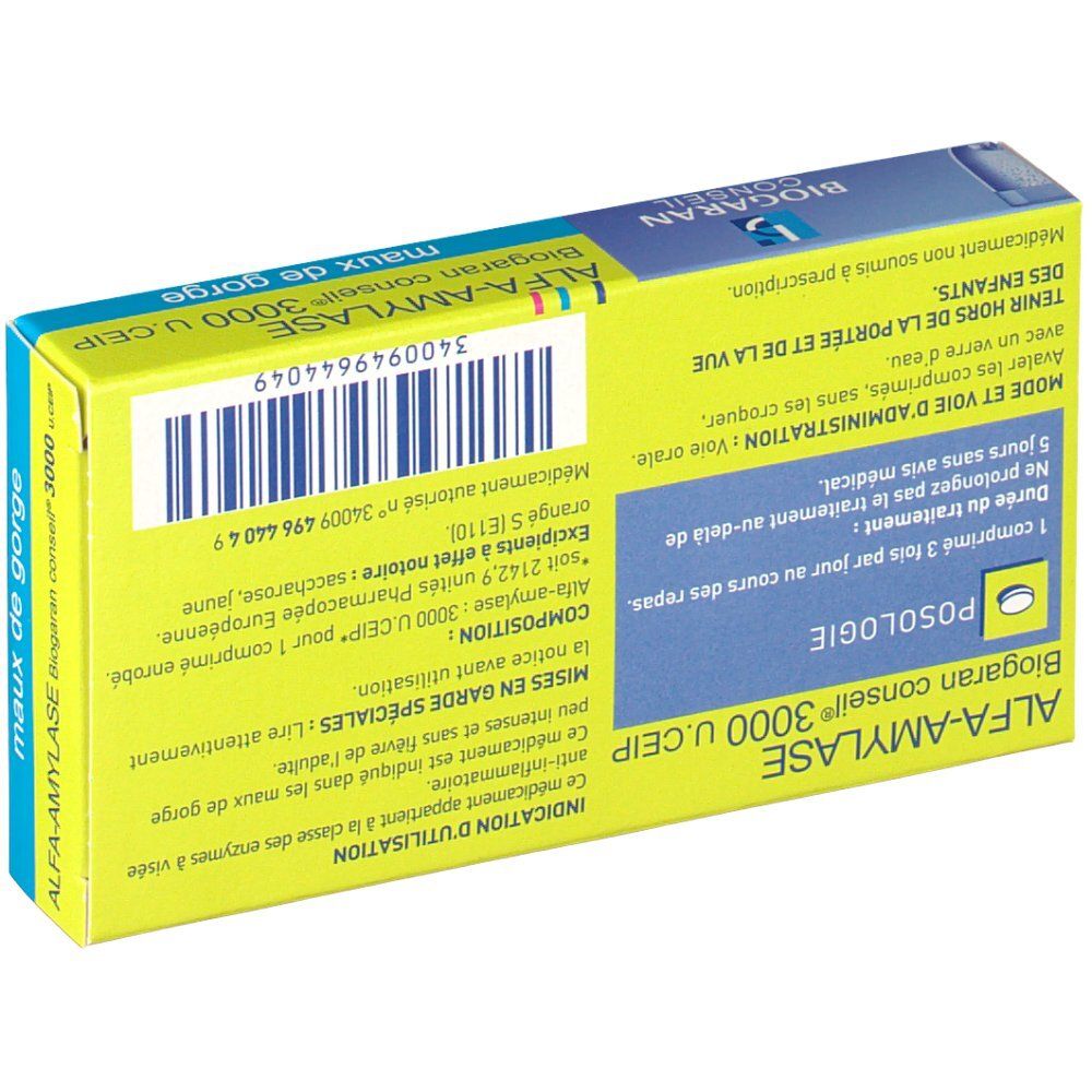 Alfa-Amylase BIOGARAN Conseil 3 000 U.CEIP