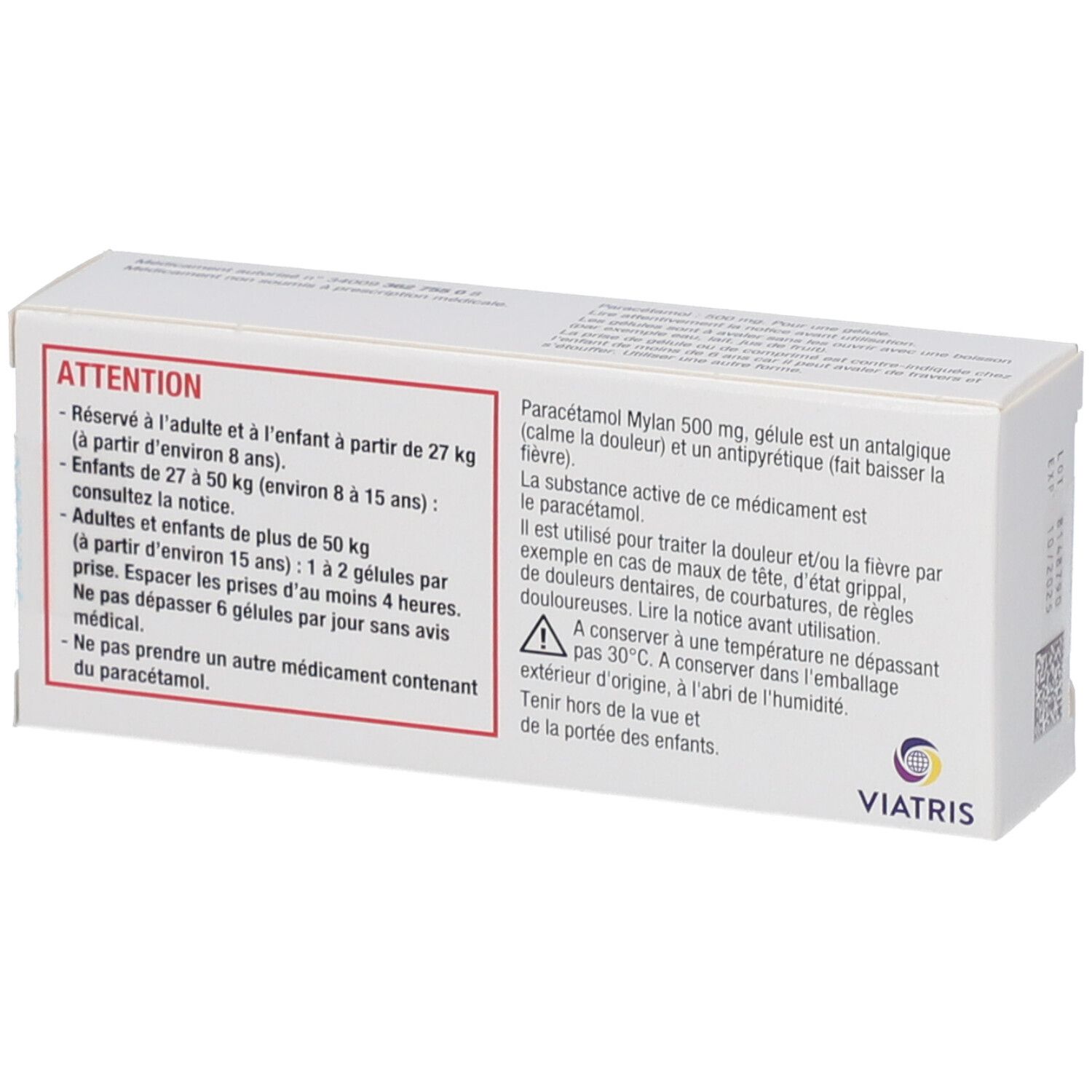 Paracétamol Mylan 500 mg