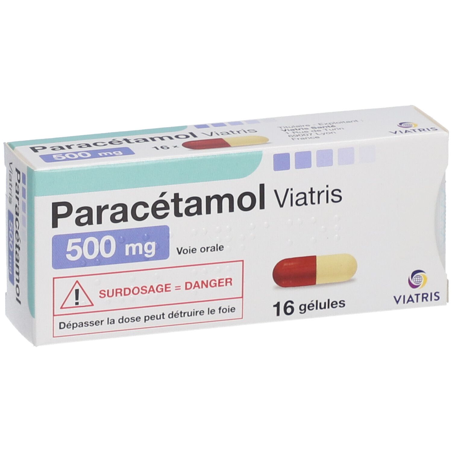 Paracétamol 500 mg gélules Viatris : Douleur et Fièvre - Antalgique