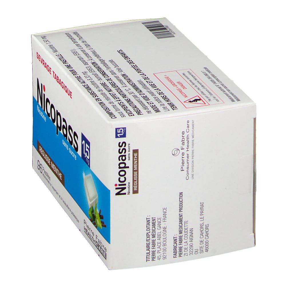 Nicopass® Réglisse Menthe s/s 1,5 mg