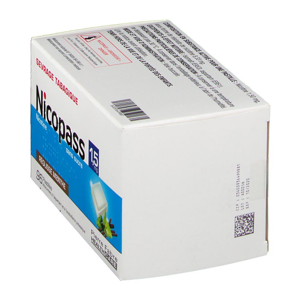 Nicopass® Réglisse Menthe s/s 1,5 mg