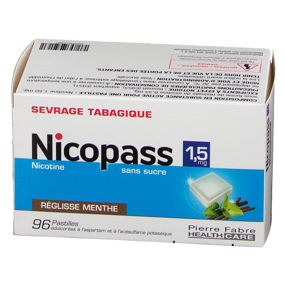 Nicopass® Réglisse Menthe s/s 1,5 mg