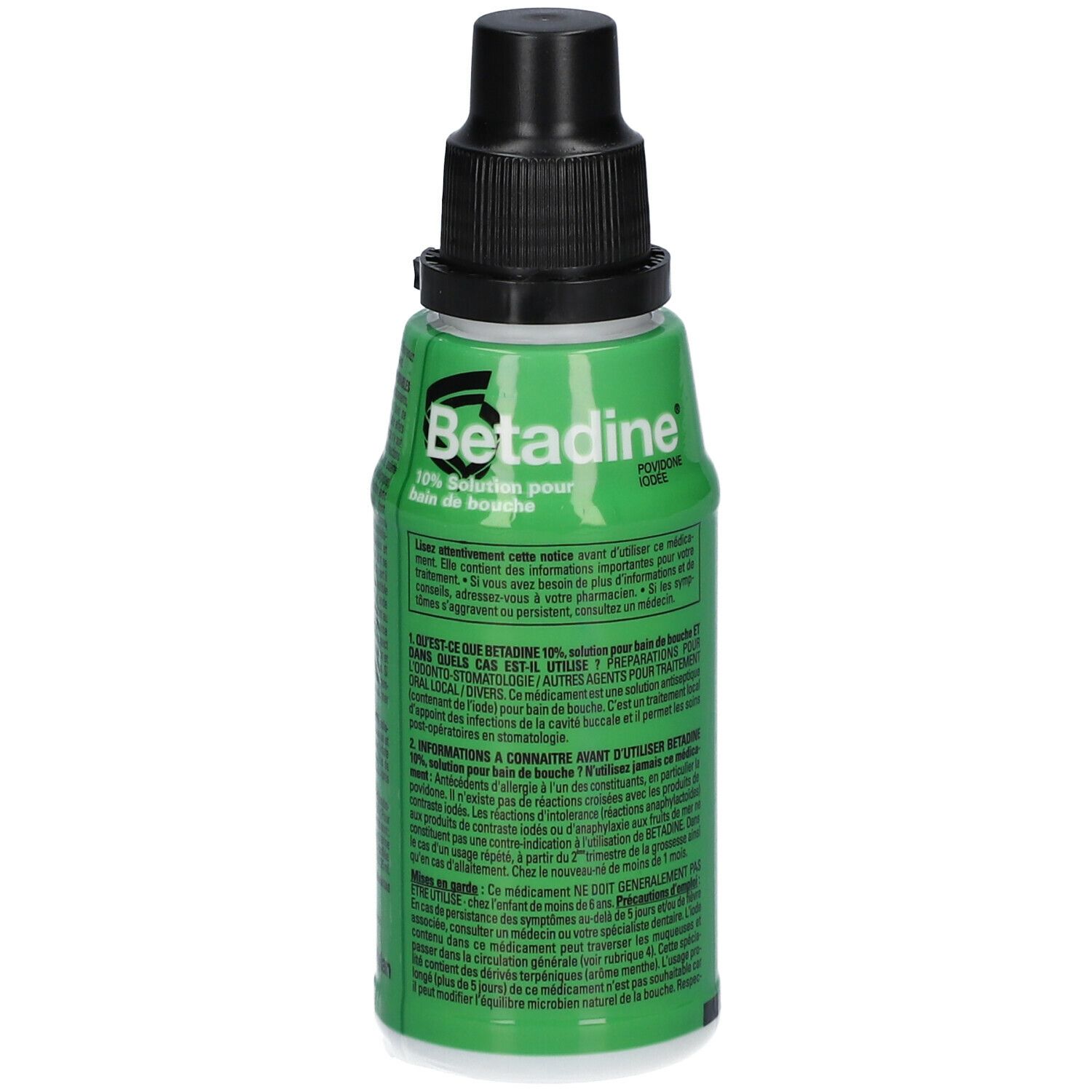 Bétadine - 10% - Solution pour bain de bouche - Infection de la cavité buccale - Flacon 125ml