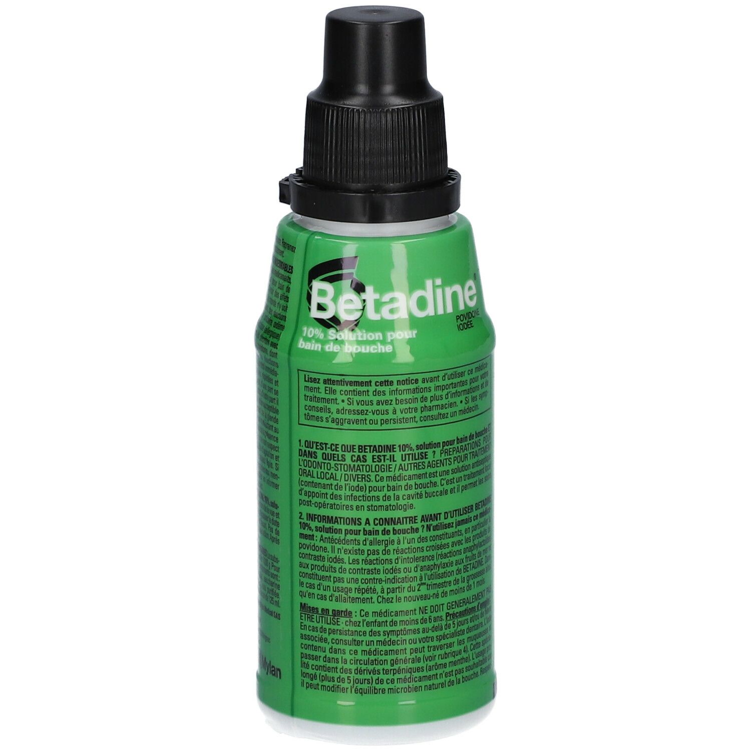 Bétadine - 10% - Solution pour bain de bouche - Infection de la cavité buccale - Flacon 125ml
