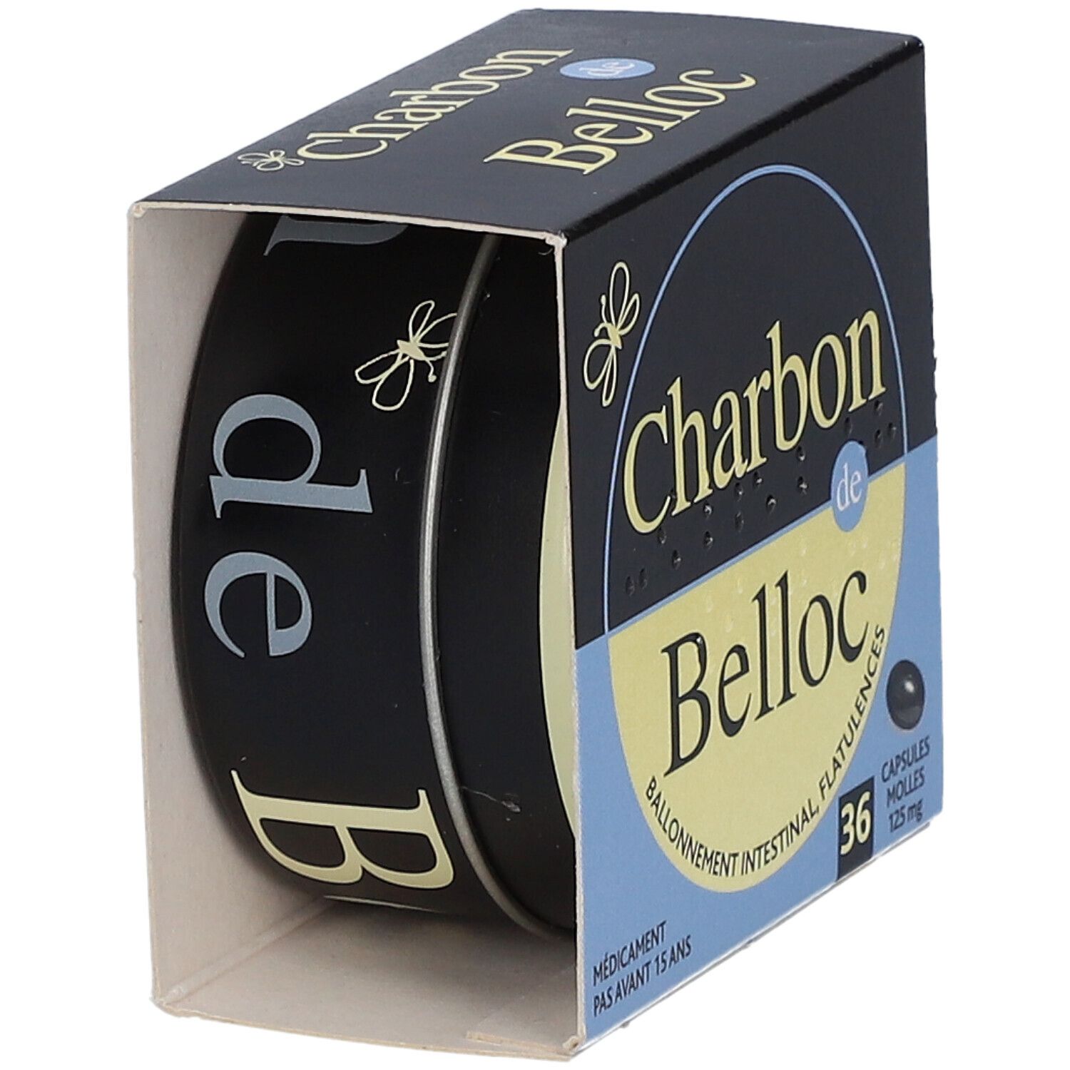 Charbon de Belloc 125mg 36 capsules