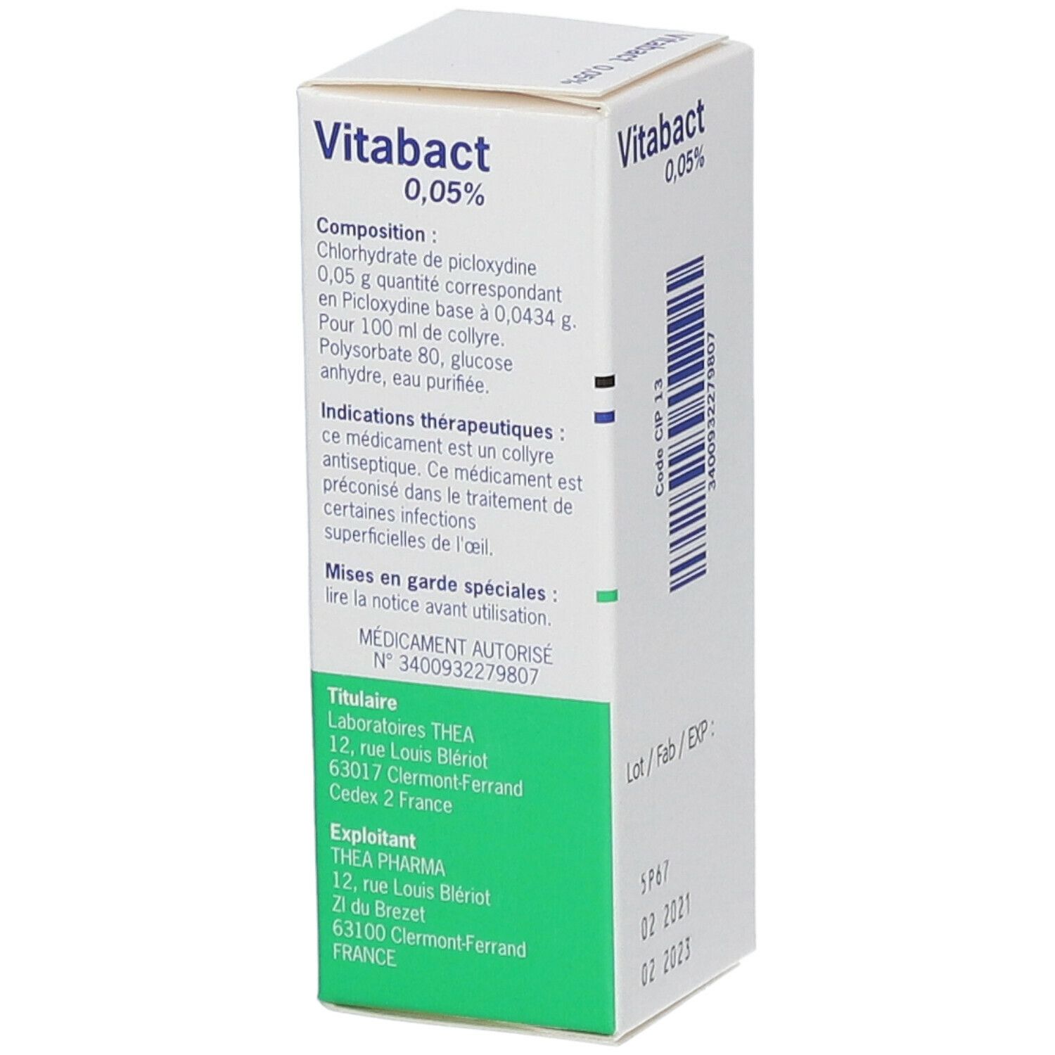Vitabact 0,05% collyre, flacon de 10ml