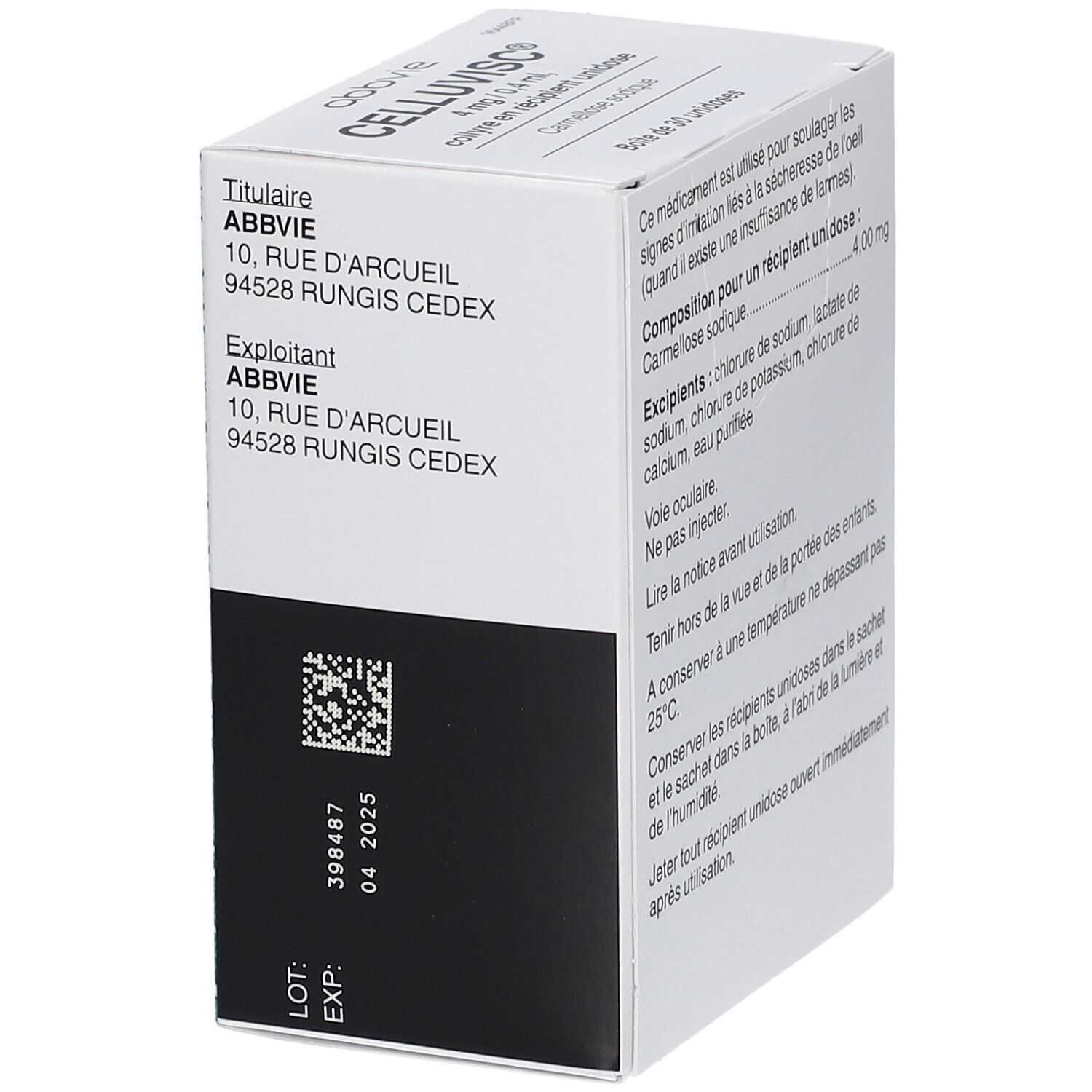Allergan Celluvisc® 4 mg/0,4 mL