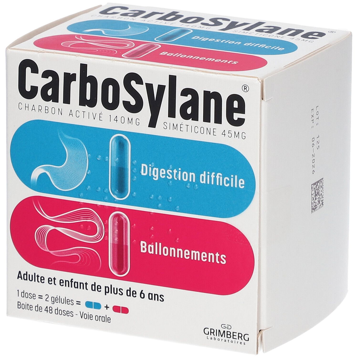 Ballonnement intestinal, flatulences 125 mg - 36 capsules - Pharmacie en  ligne