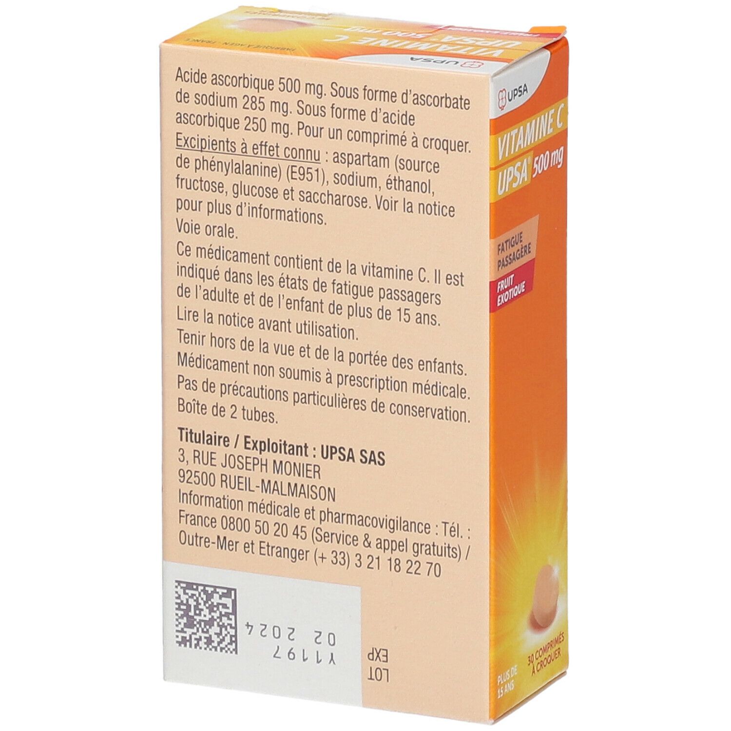 Vitamine C Upsa® 500 mg fruit exotique