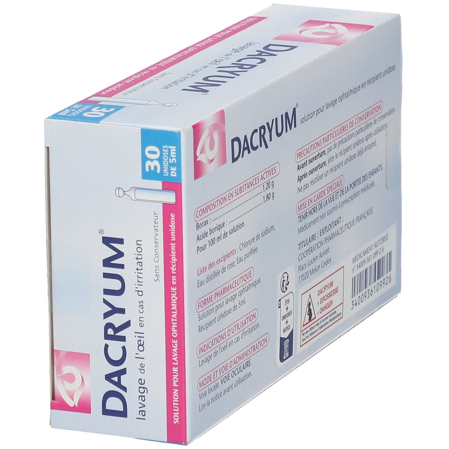 Dacryum Solution Lavage Oculaire 30 Unidoses
