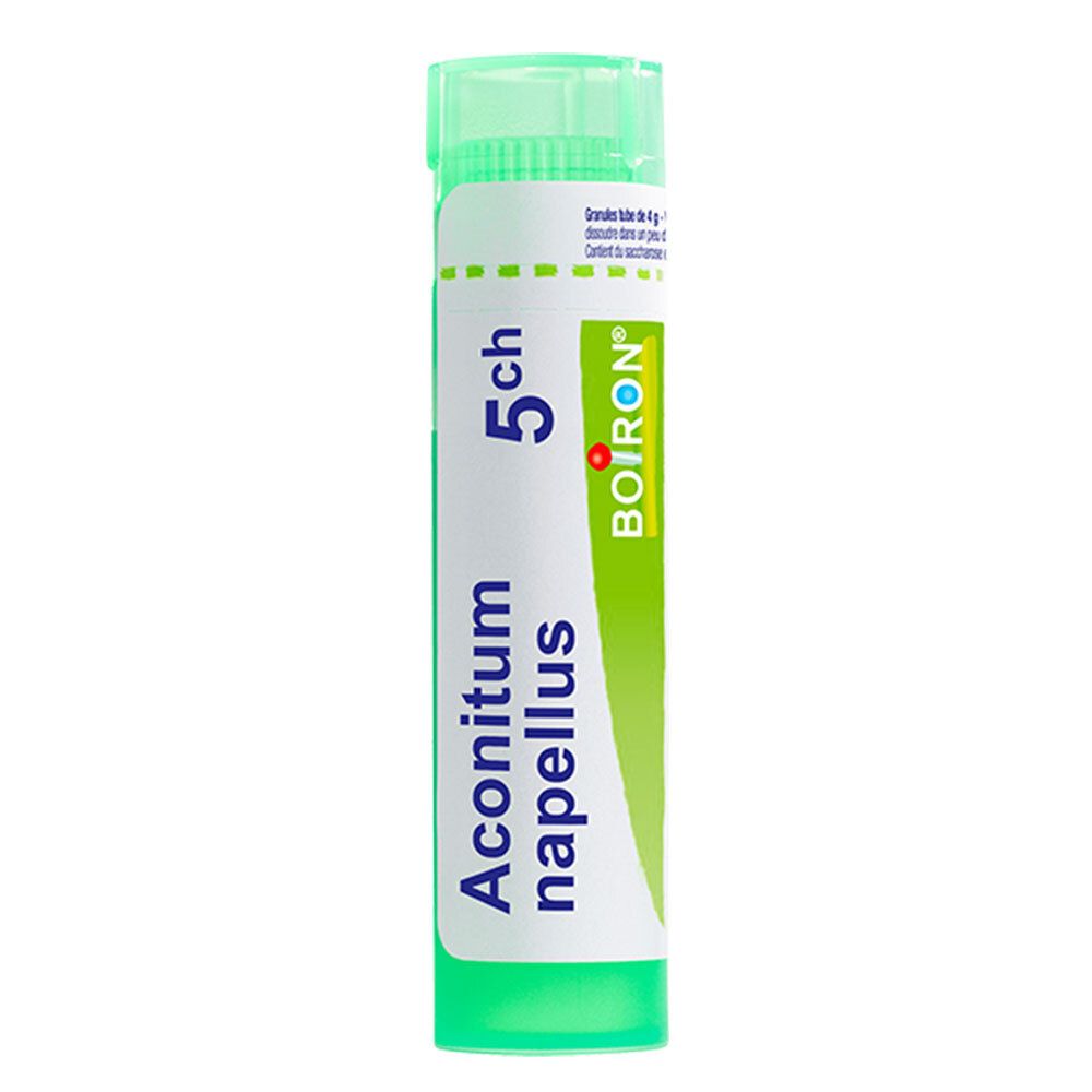 Tube Boiron Aconitum Napellus 5 ch granules.