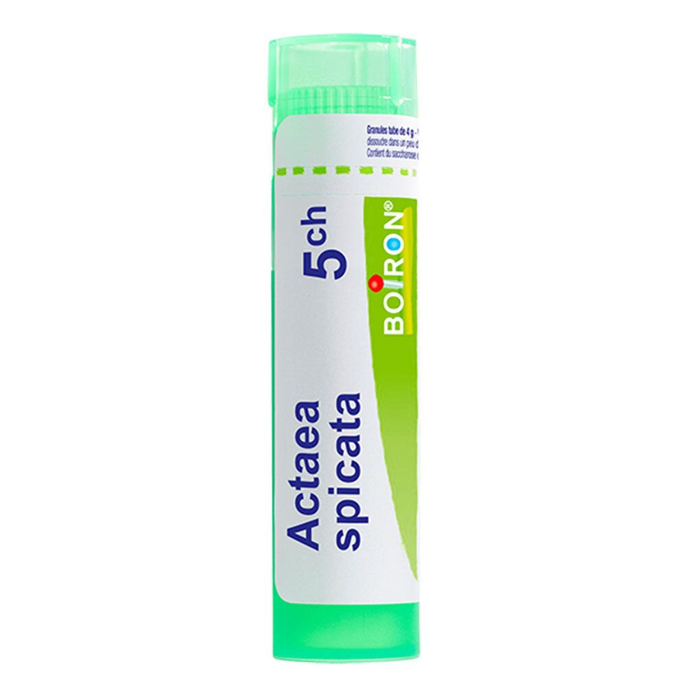 Tube vert avec inscription Boiron Actaea Spicata 5 ch.