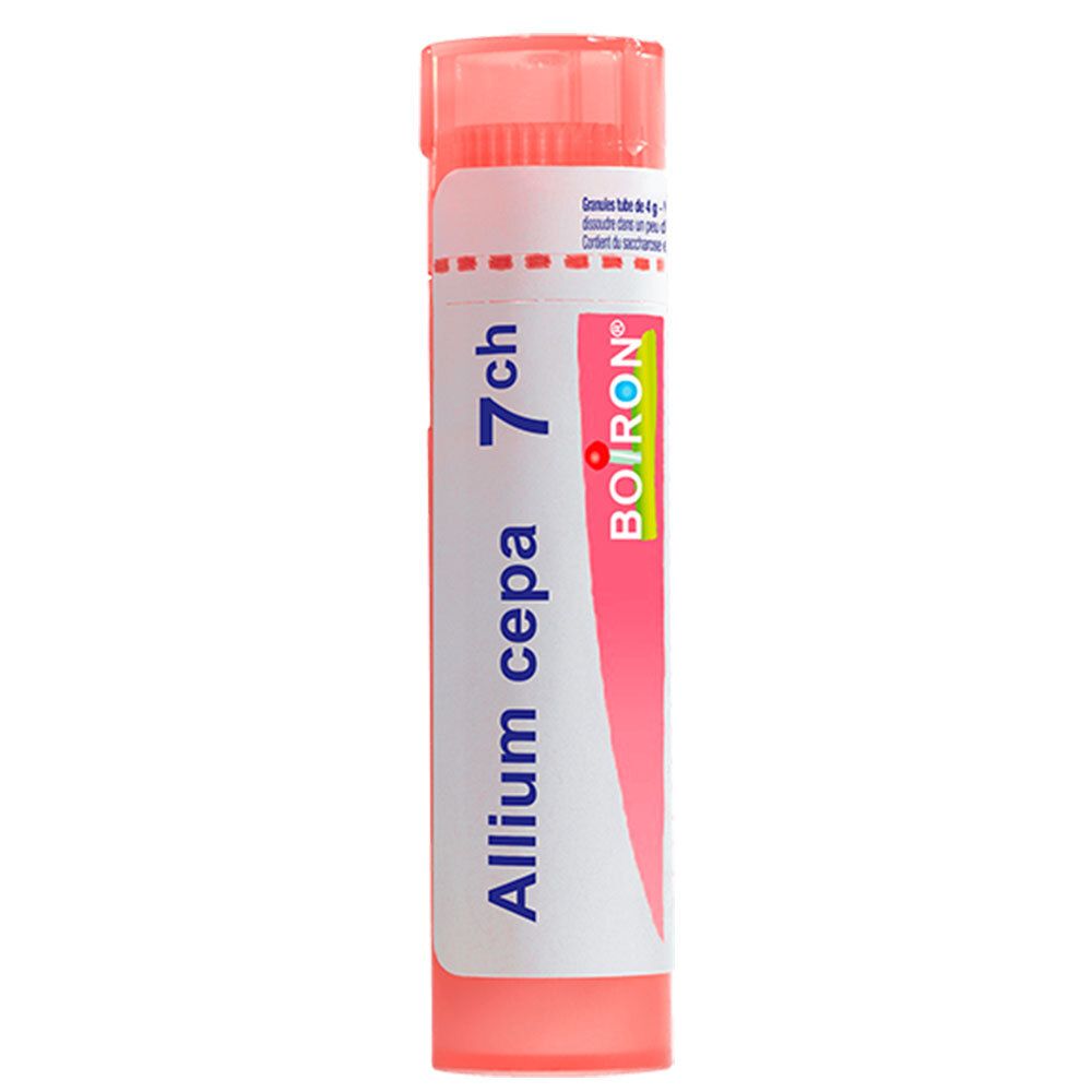 Boiron Allium Cepa 7 ch granules en tube orange.