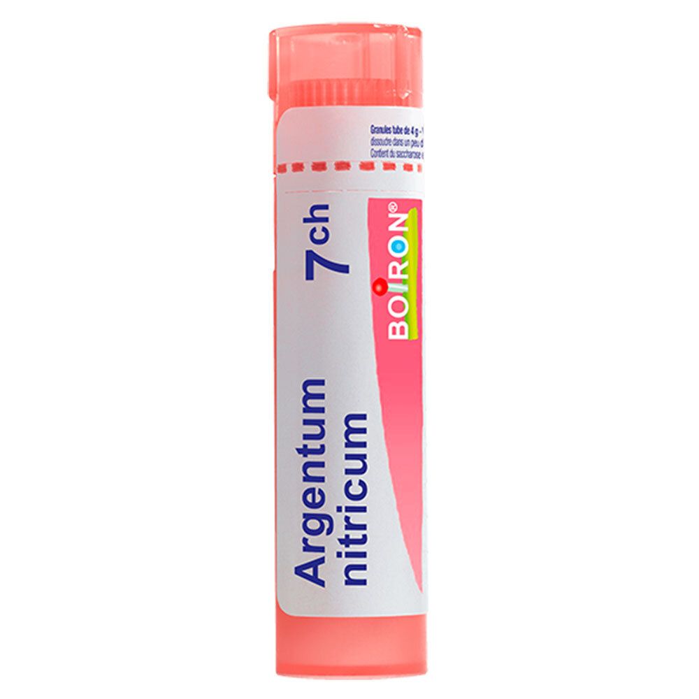 Tube de granules Boiron Argentum Nitricum 7 ch, rose.