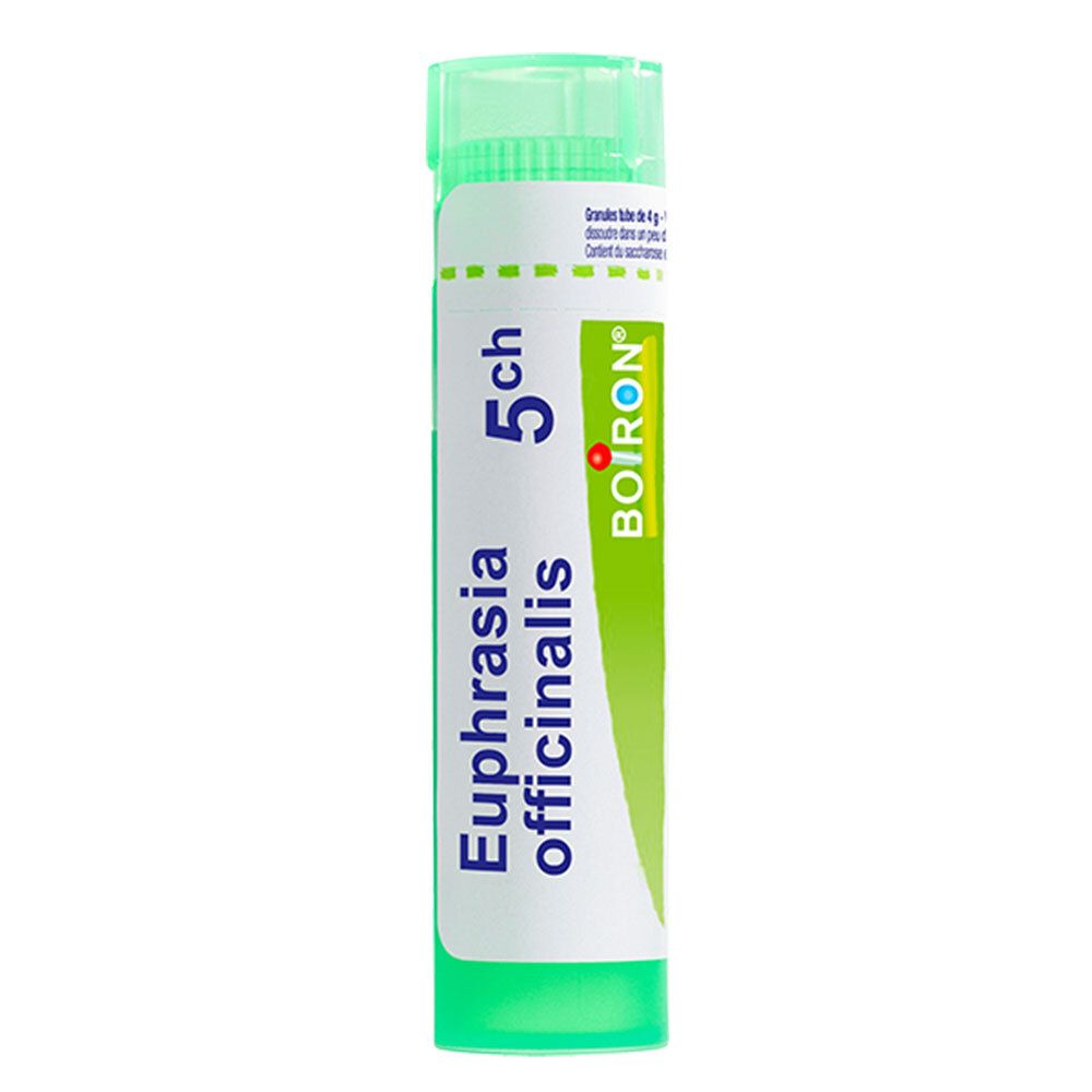 Tube vert avec des granules Boiron Euphrasia officinalis 5ch.