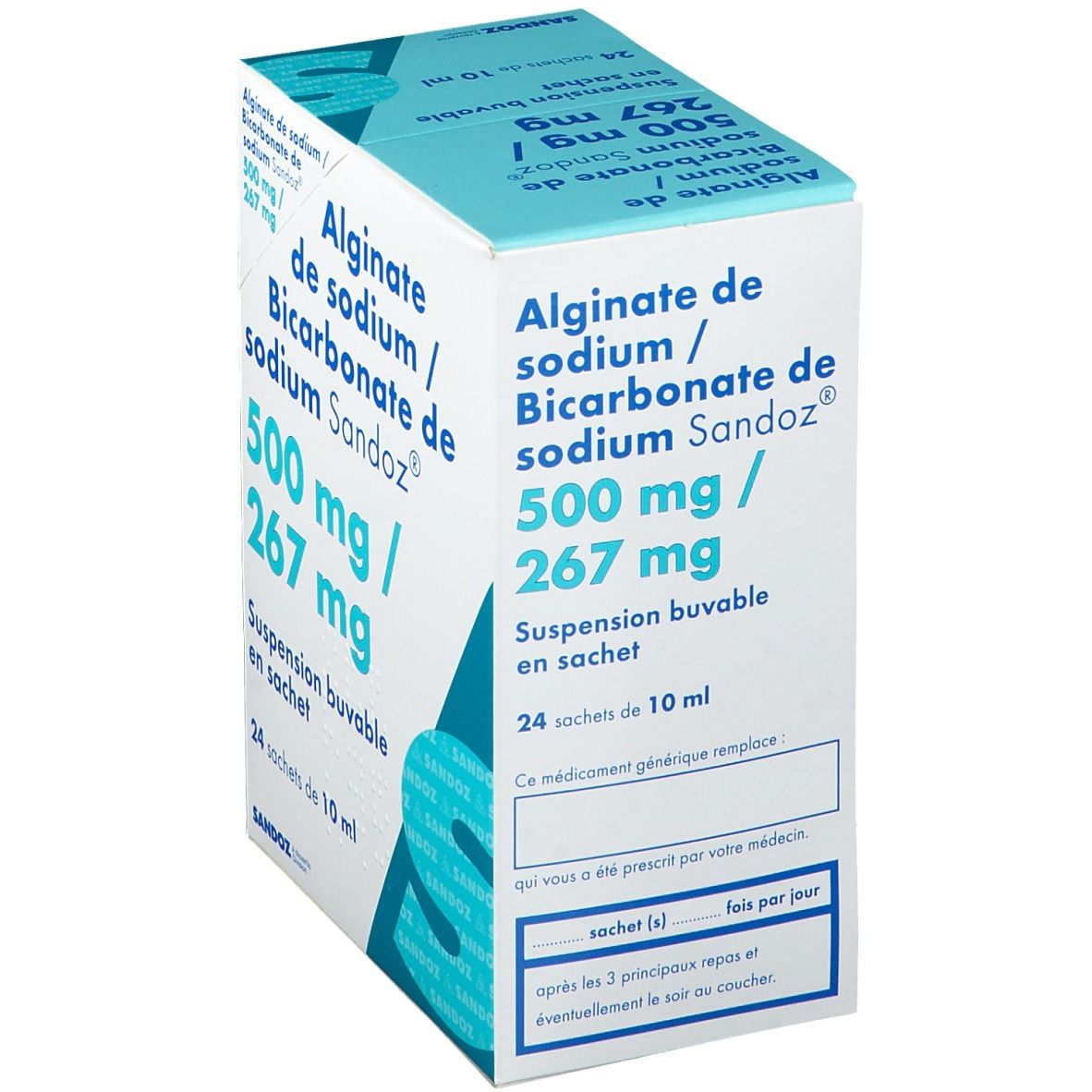Alginate de sodium / Bicarbonate de sodium Sandoz® 24 pc(s